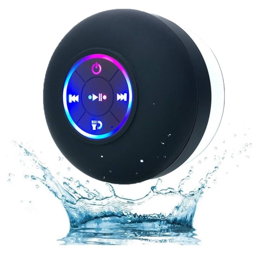 NIB Splashproof Bluetooth Speaker – Black | Built-in Mic Waterproof Mini Speaker